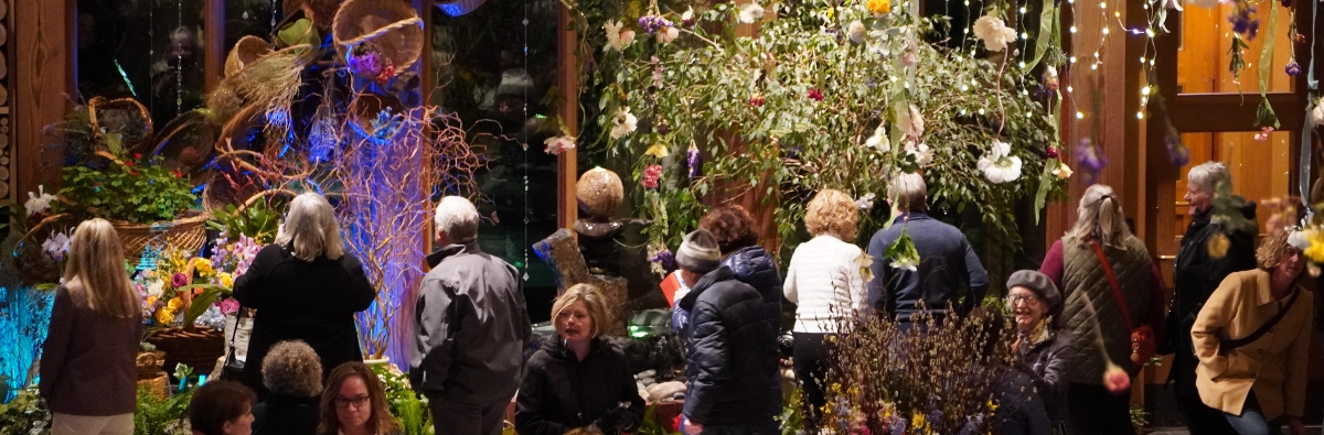 People at opening night of the flower show