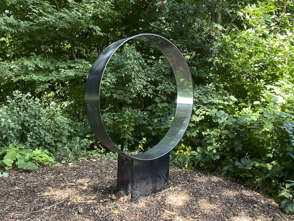 Circle sculpture in the shade