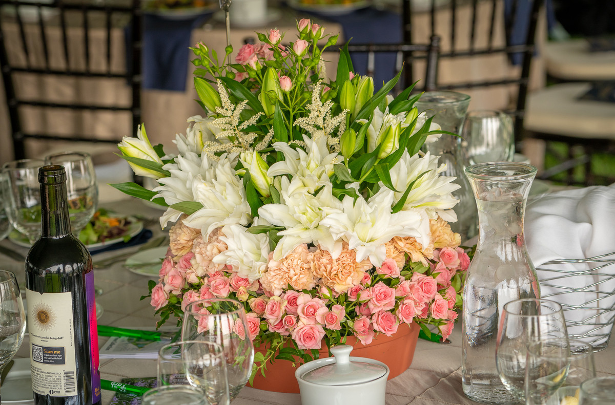 Floral arrangement on the table