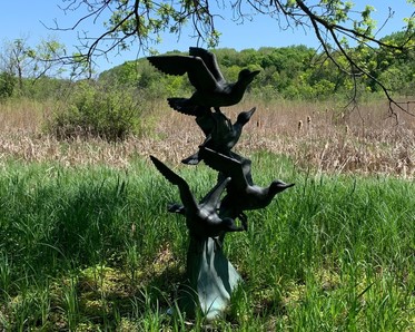 Birds in flight sculpture 