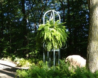 Plant stand with a hanging fern