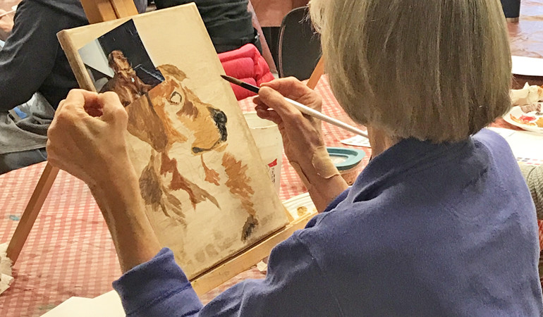Paint your Pet class 2022, photo by Laura Cogswell.